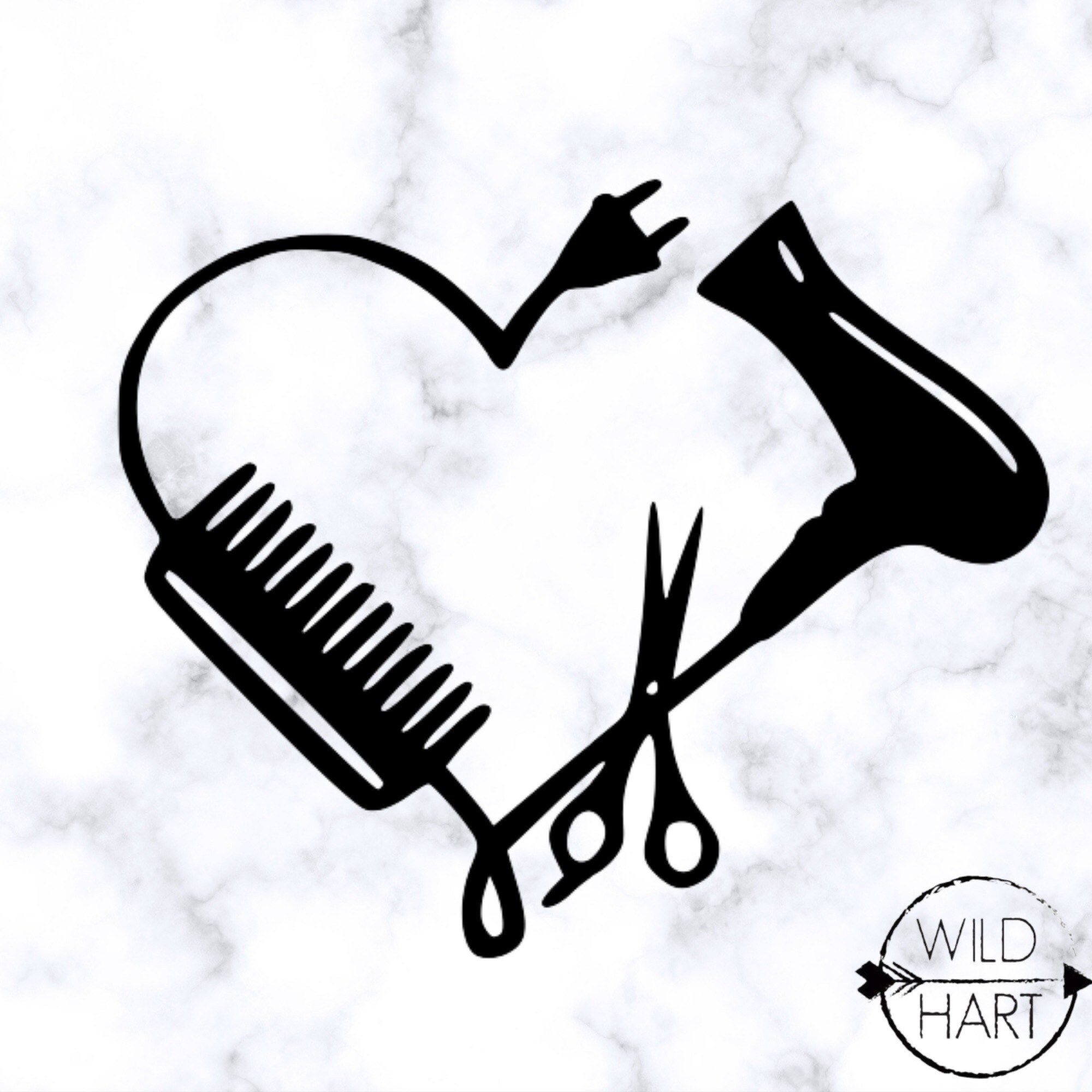 Hairstylist Heart Vinyl Decal. Hairstylist Sticker. Etsy