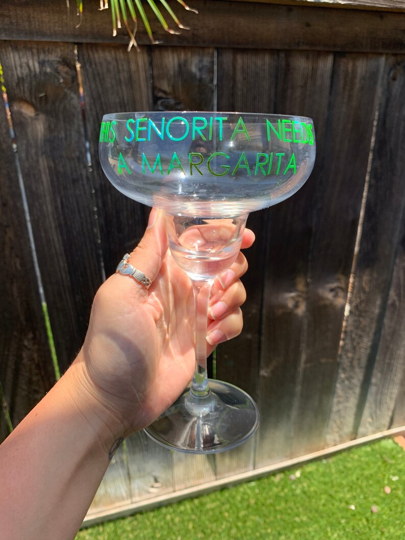 Custom Margarita Glasses with Cute Sentiments. Custom Etsy