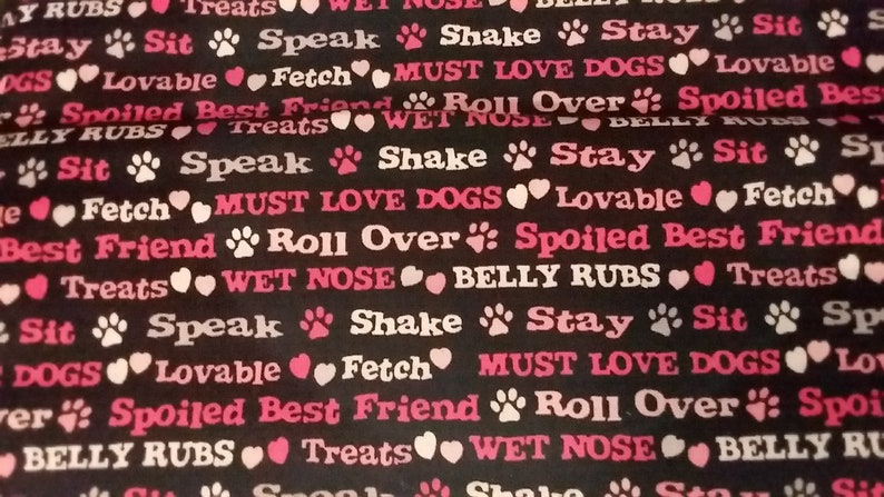 Dogs Commands 100/% Cotton Sold By Fat Quarters Only