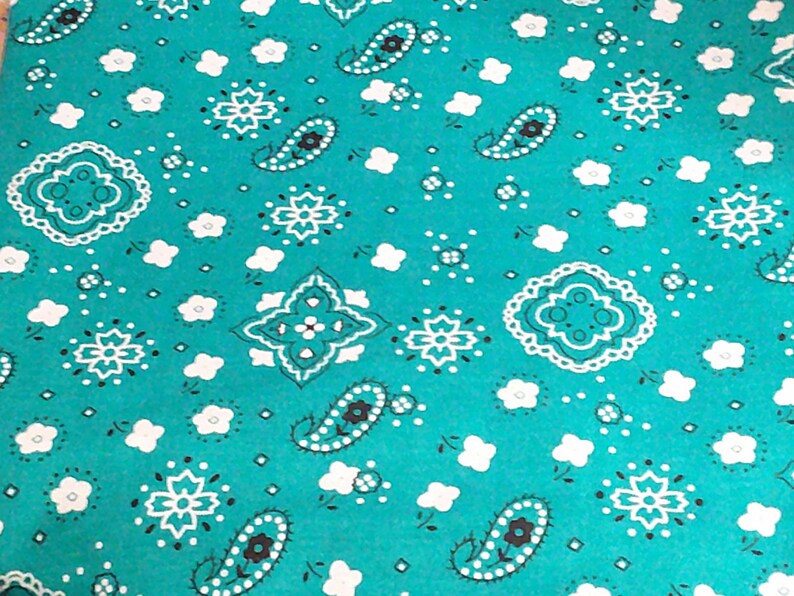 100/% Cotton 12 or Whole Yard Buy It By 14 Red Blue Green Bandana Style Fabric
