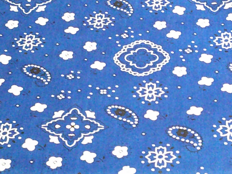 100/% Cotton 12 or Whole Yard Buy It By 14 Red Blue Green Bandana Style Fabric
