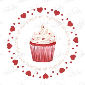 Cupcake Themed Valentines Gift Tags - Baking Stickers - Baking Labels - Favor Stickers - Greeting Card Envelope Stickers
