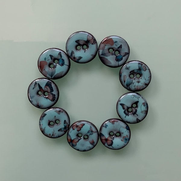 9 buttons “Lightness of Being” turquoise 20 mm