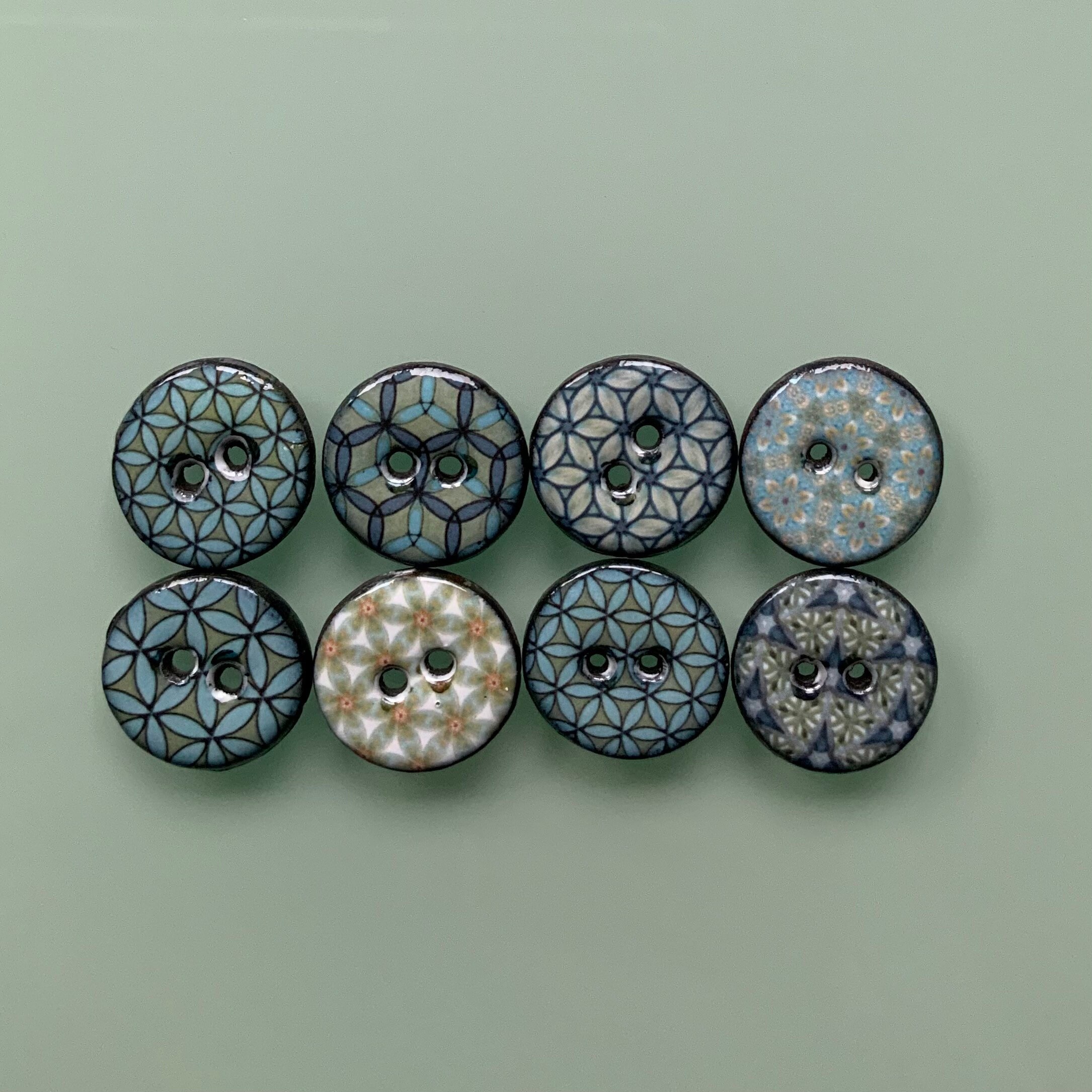 8 buttons with fine pattern 22 mm Craft Supplies & Tools Sewing & Fiber ...