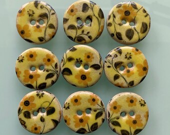 9 botones “Finales de verano” 20 mm