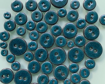 Buttons, petrol blue, in 7 different sizes