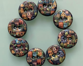 8 "Little Boxes" buttons, 22 mm