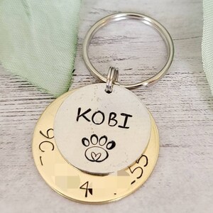 Silver & Gold Personalized Dog Tag/Personalized Pet Tag with Phone Number Custom Pet Tag image 2