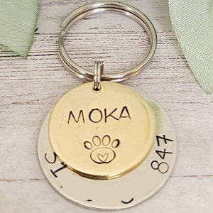 Silver & Gold Personalized Dog Tag/Personalized Pet Tag with Phone Number Custom Pet Tag image 3