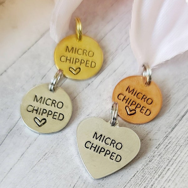 Micro Chipped Pet ID Tag - Hand Stamped - Handmade
