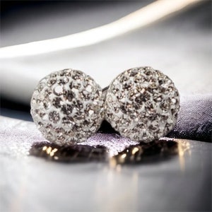 Crystal Pave Sparkle Stud Swarovski Crystal Earrings (6mm/8mm/10mm)