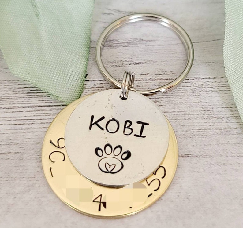Silver & Gold Personalized Dog Tag/Personalized Pet Tag with Phone Number Custom Pet Tag image 2