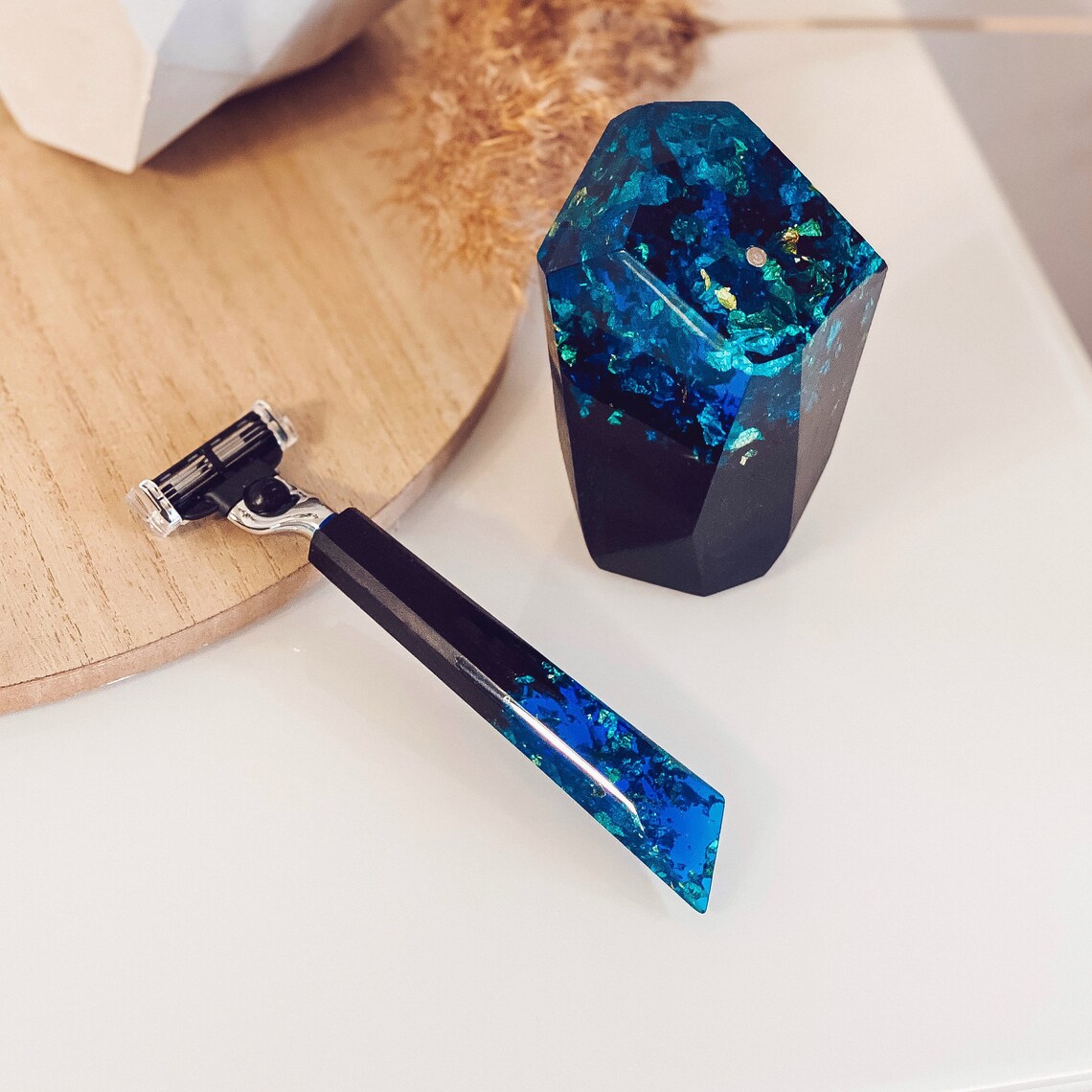 Shaving set razor set wood razor gift for him gift for Etsy