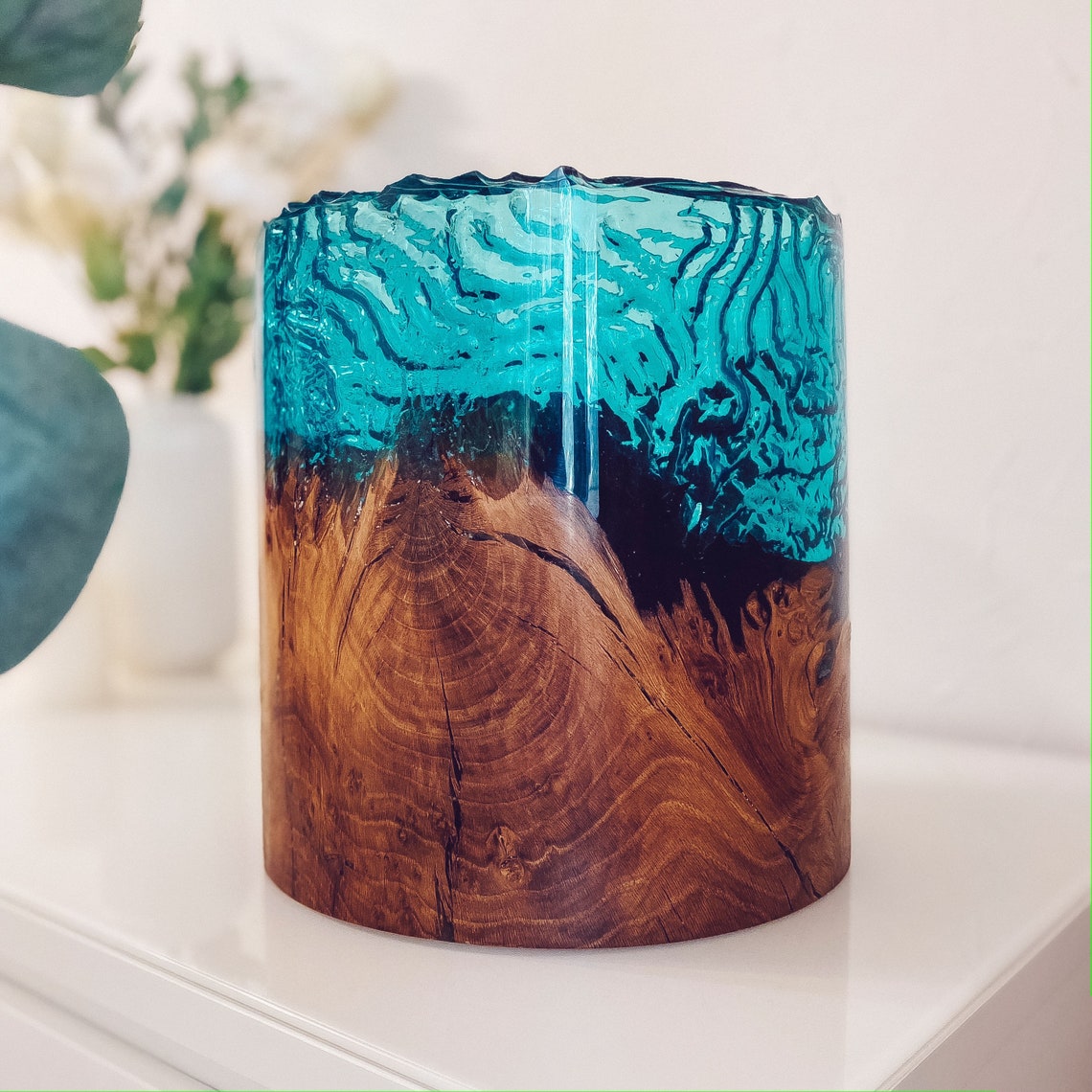 Floor vase epoxy wood home decor large home decor wooden Etsy