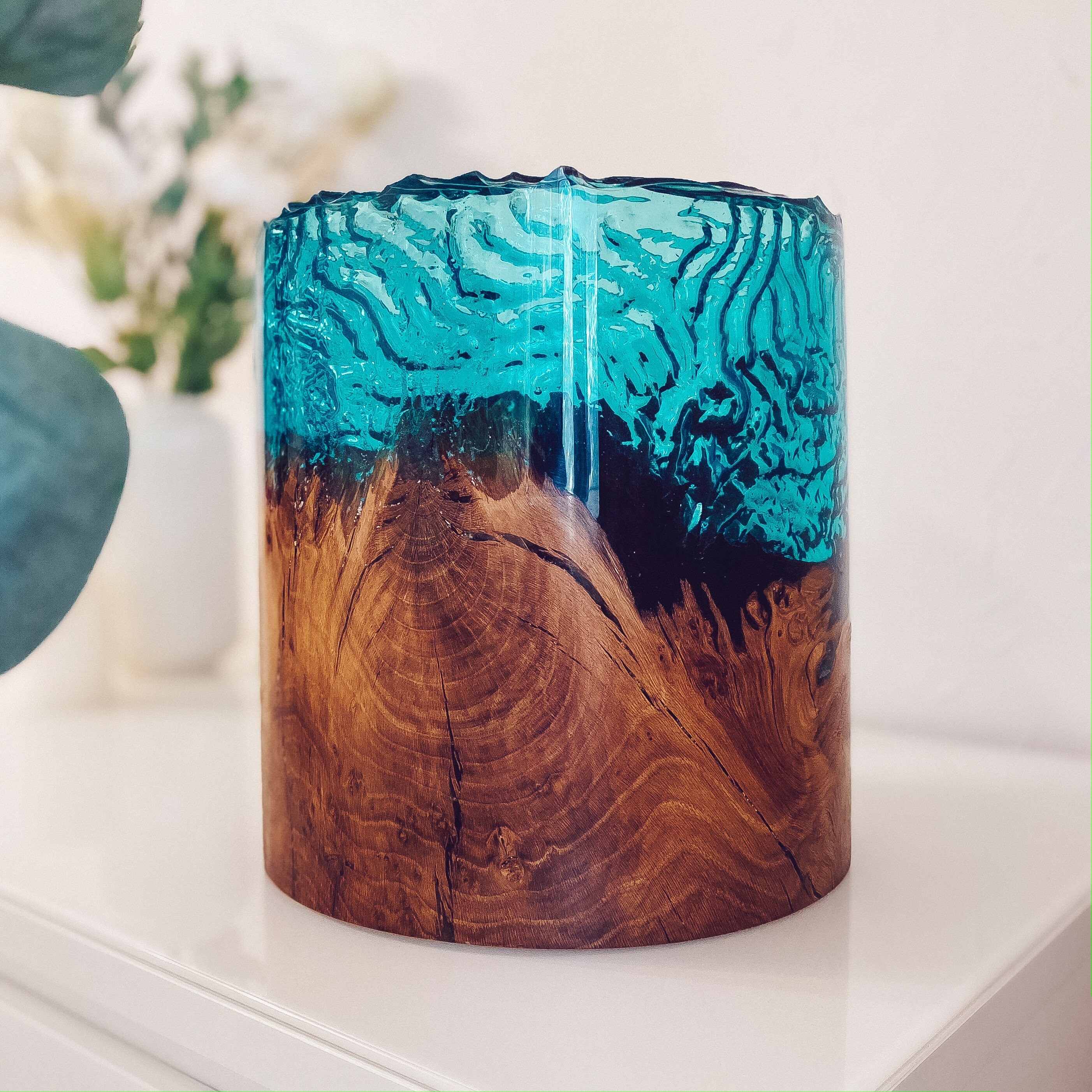 Floor vase epoxy wood home decor large home decor wooden Etsy