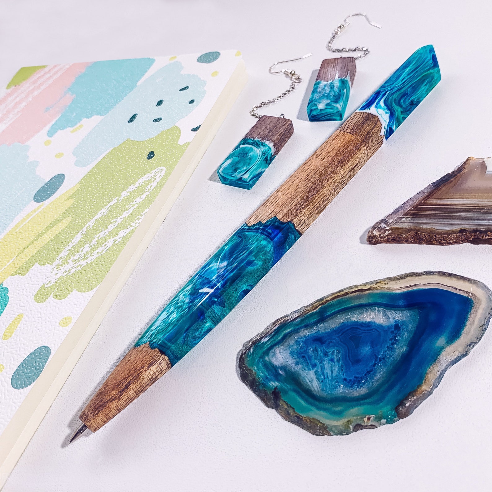 Pen wood pen epoxy resin office stationery personalized Etsy