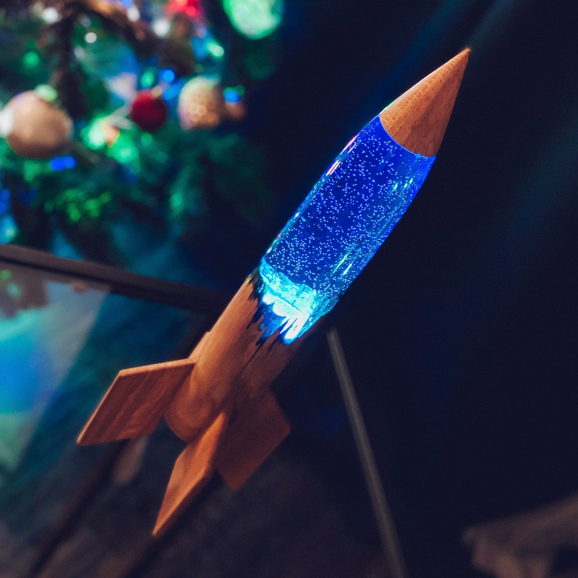 Rocket lamp wooden lamp desk lamp personalized lamp lamp Etsy