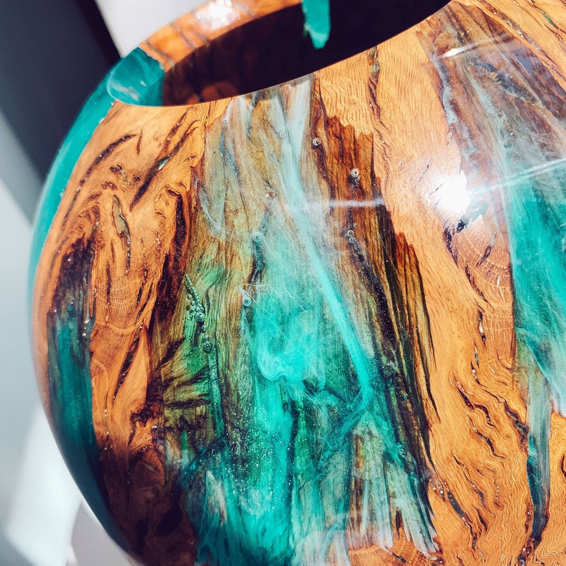 Vase wood and resin epoxy home decor exclusive vase wooden Etsy