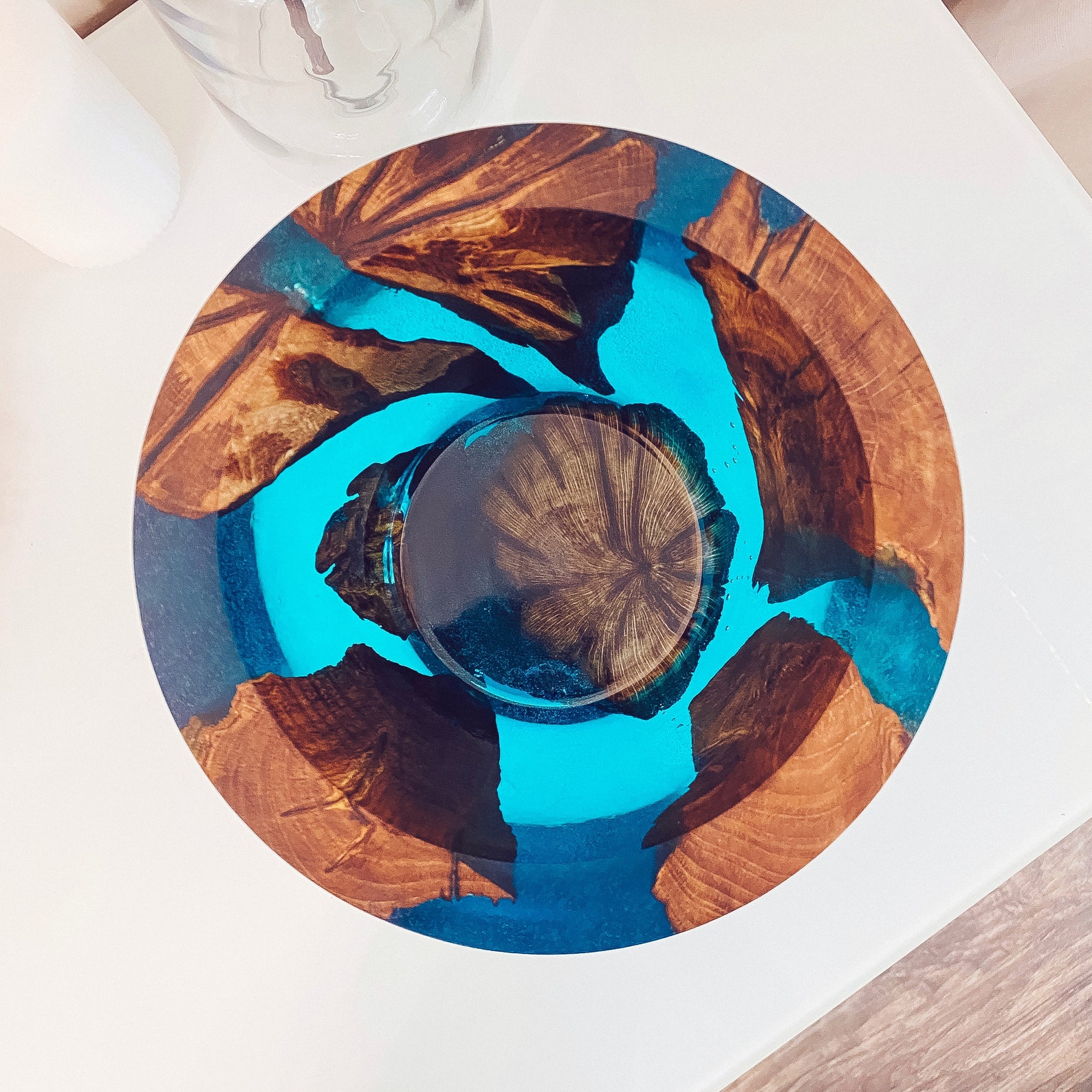 Vase wood and resin epoxy home decor exclusive vase wooden Etsy