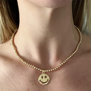 One 3MM, 4MM or 5MM 14K gold filled ball necklace. Charms are optional and additional. See photo in listing for options!