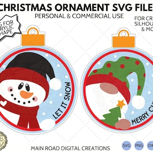 Acrylic Shape Christmas SVG Bundle-5 Ornament & Badge Reel SVG