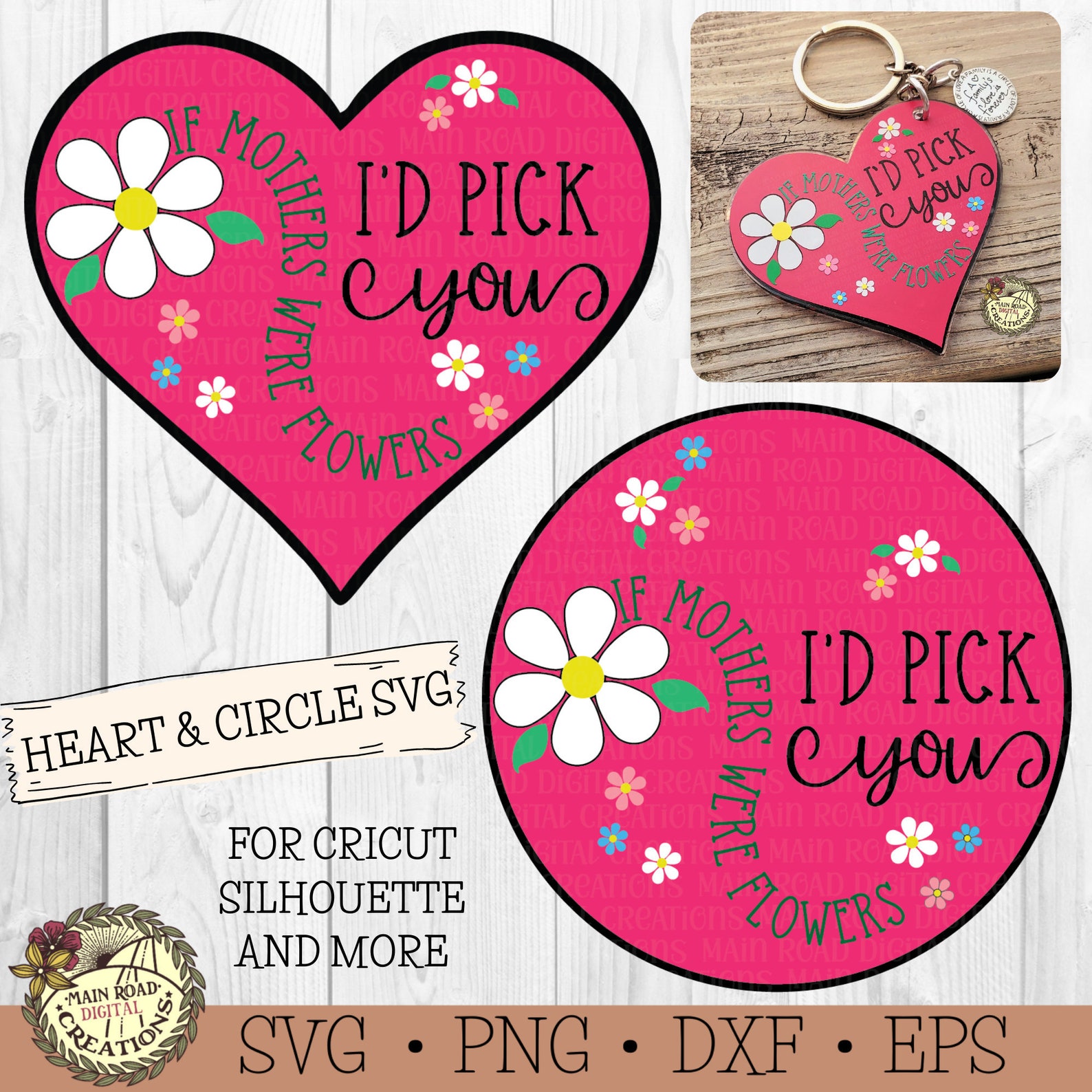 if-mothers-were-flowers-i-d-pick-you-keychain-svg-2-etsy
