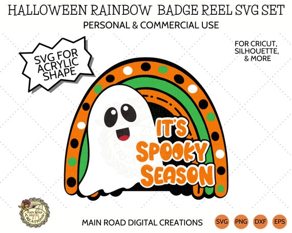 Acrylic Shape Badge Reel SVG Set-halloween Ghost-it's Spooky