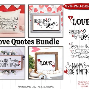 Love Quotes SVG Bundle -4 Cut Files for Love Signs- Couples Quotes-Designs for Wedding Signs