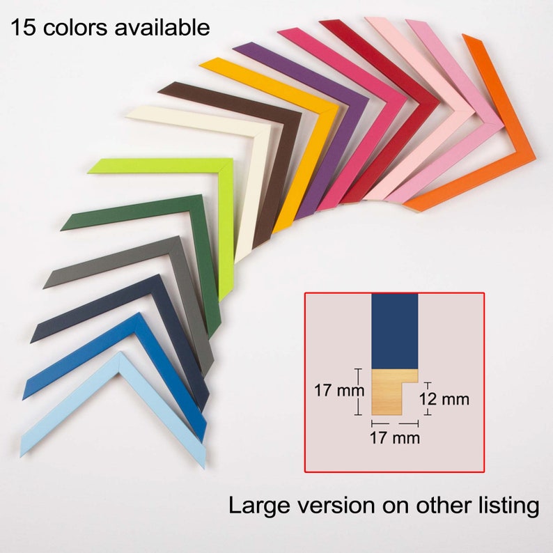 Wooden Colour Photo Frames Premium Quality Colorful Timber Picture Frames for Wall Art 17mm Wide Frame image 1