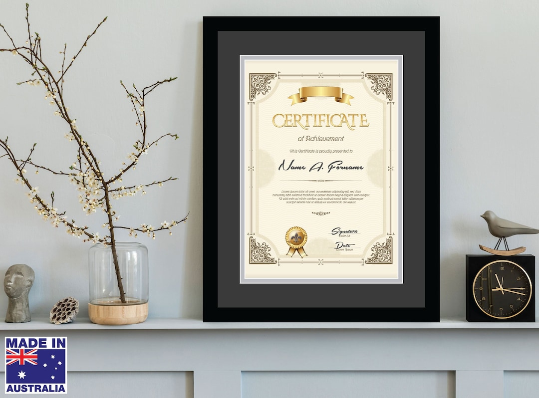 Certificate Frame A3 Window Double Mat Etsy Australia