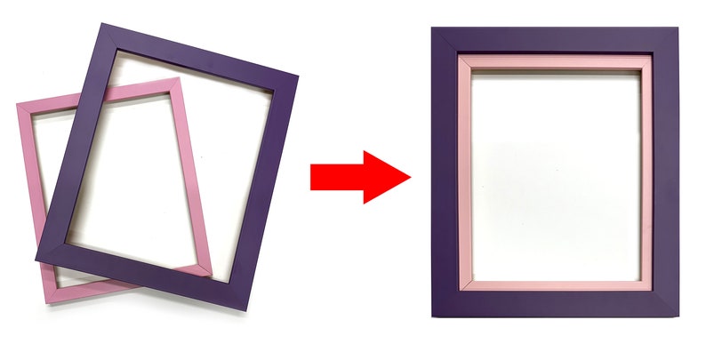 Two Layered Frame Handmade Wooden Double 2-layer Photo Timber Frames, Mix & Match Custom ...