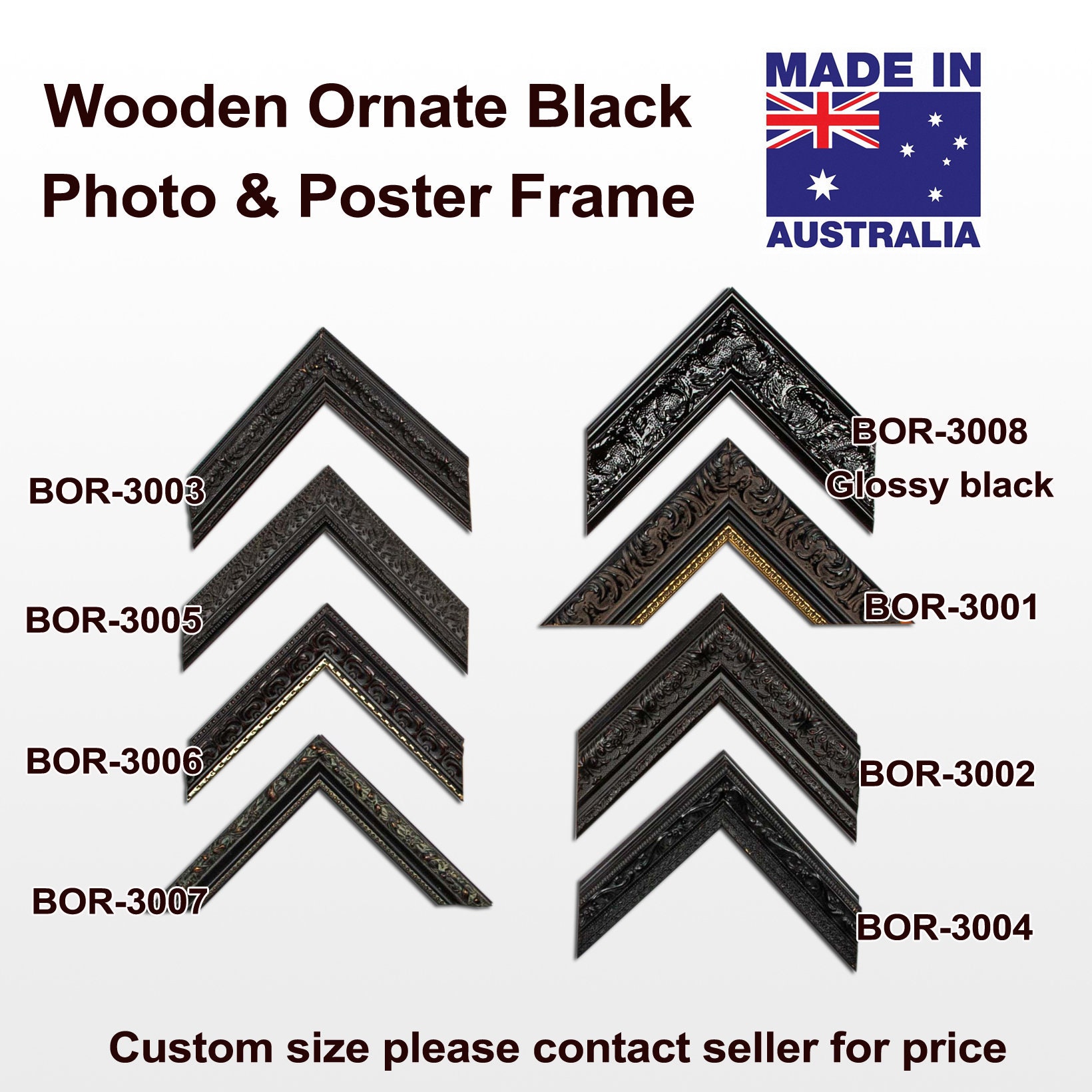 Ornate Black Timber Frames Wooden Photo Frames, Home Office Room ...