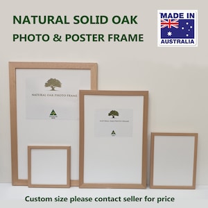 Handmade Wooden Natural Oak Photo Frames Picture Frames for Wall Art - A4, A3 & 12x18&quot; Sizes, Home Display Office Room Decoration