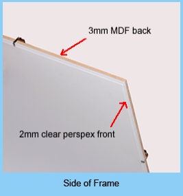 Frameless Clip Frames A0, A1, A2, A3, A4, B1, B2, B3, 16x20, 16x24, 20x24,  20x30 & 24x36 