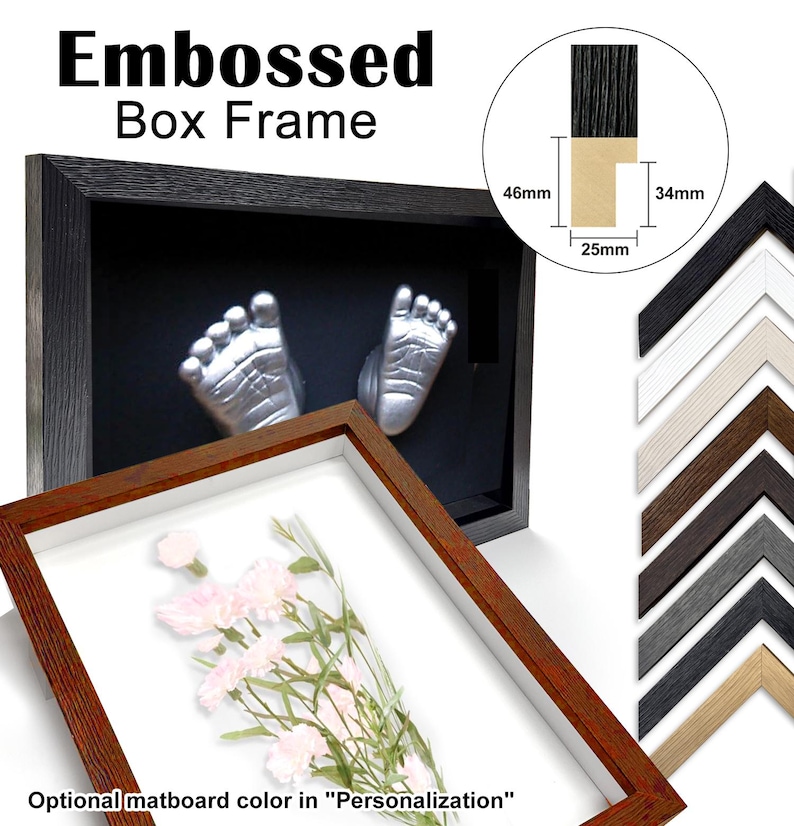 Extra Large Embossed Box Frames 3D Display Wooden Timber Frame With ...