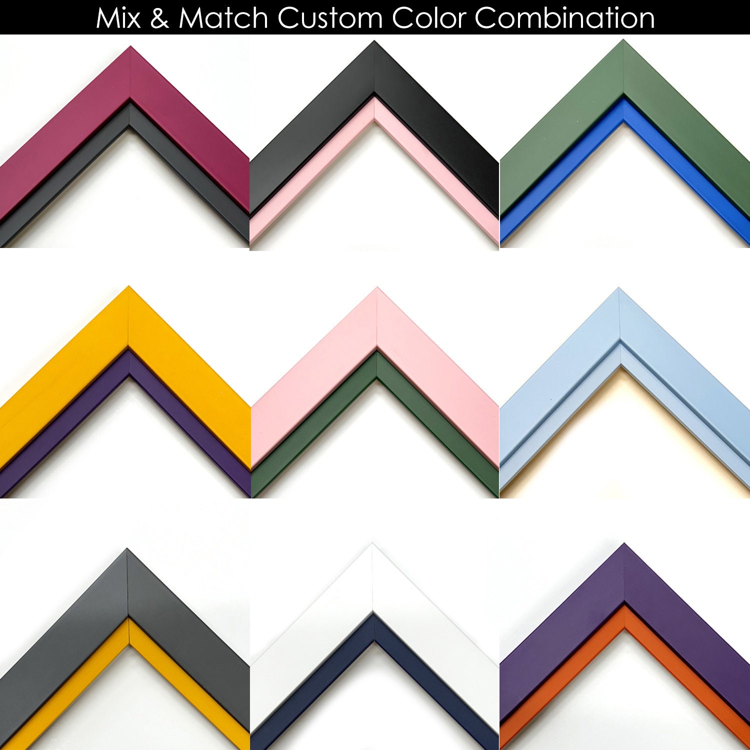 Two Layered Frame Handmade Wooden Double 2-layer Photo Timber Frames, Mix & Match Custom ...
