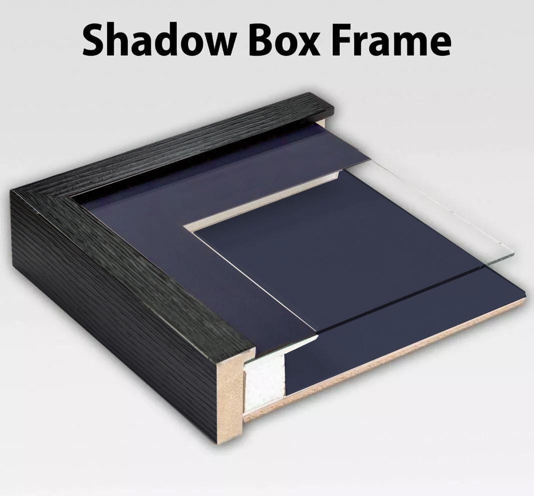 Embossed Shadow Box Frames 3D Display Wooden Timber Deep Frame With Mat ...