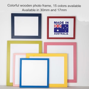 Wooden Colour Photo Frames Premium Quality Colorful Timber Picture Frames for Wall Art 17mm Wide Frame image 2