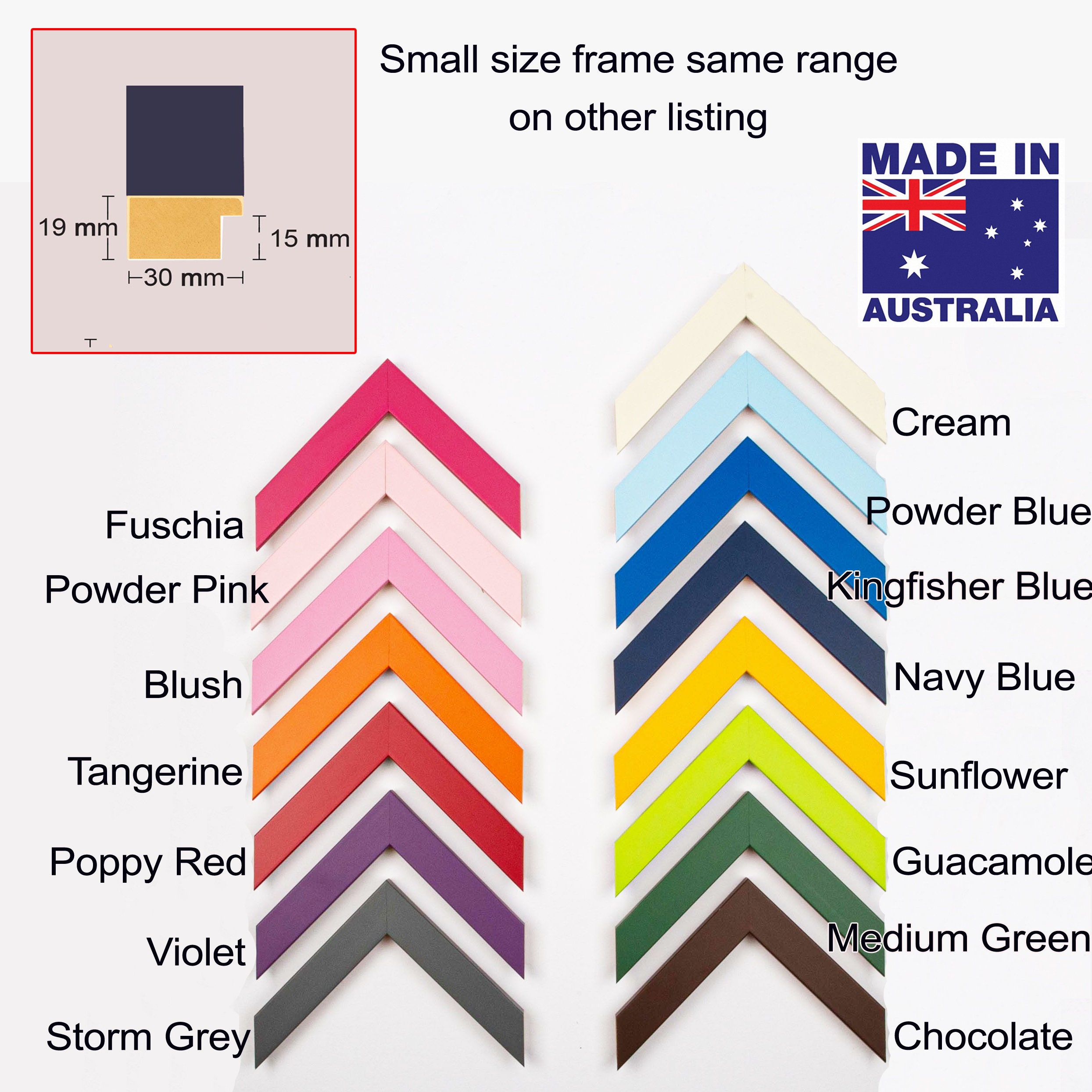 Colour Photo Frames 30mm Wide W/matboards Etsy Australia