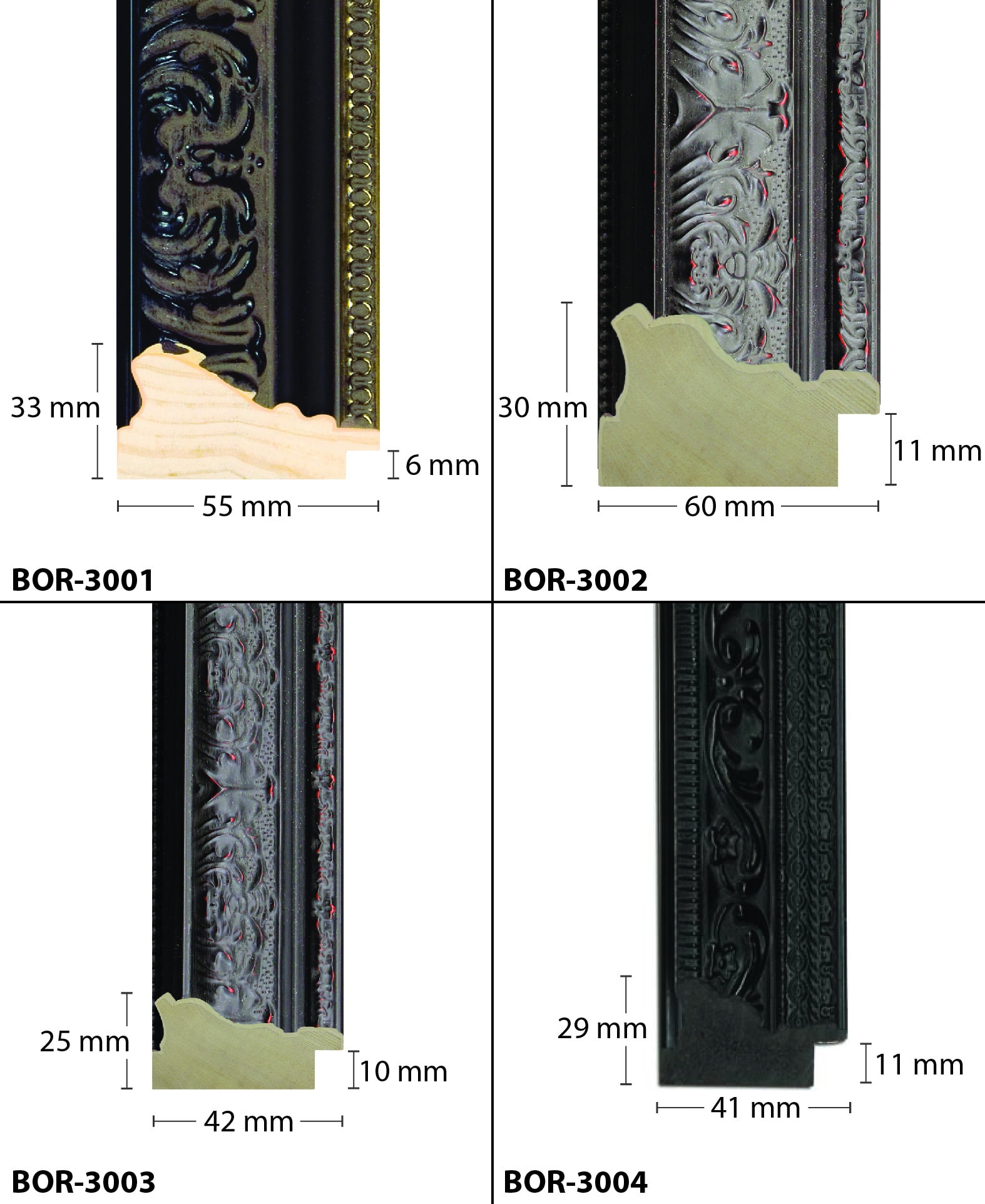 Ornate Black Timber Frames Wooden Photo Frames, Home Office Room ...