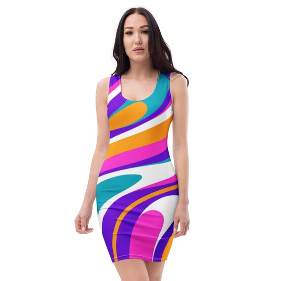 Bright Summer Waves Bodycon dress Bright Summer Waves Bodycon dress