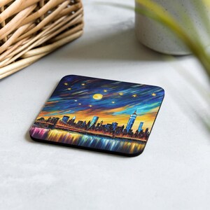 NYC Van Gogh Style Cork-back coaster