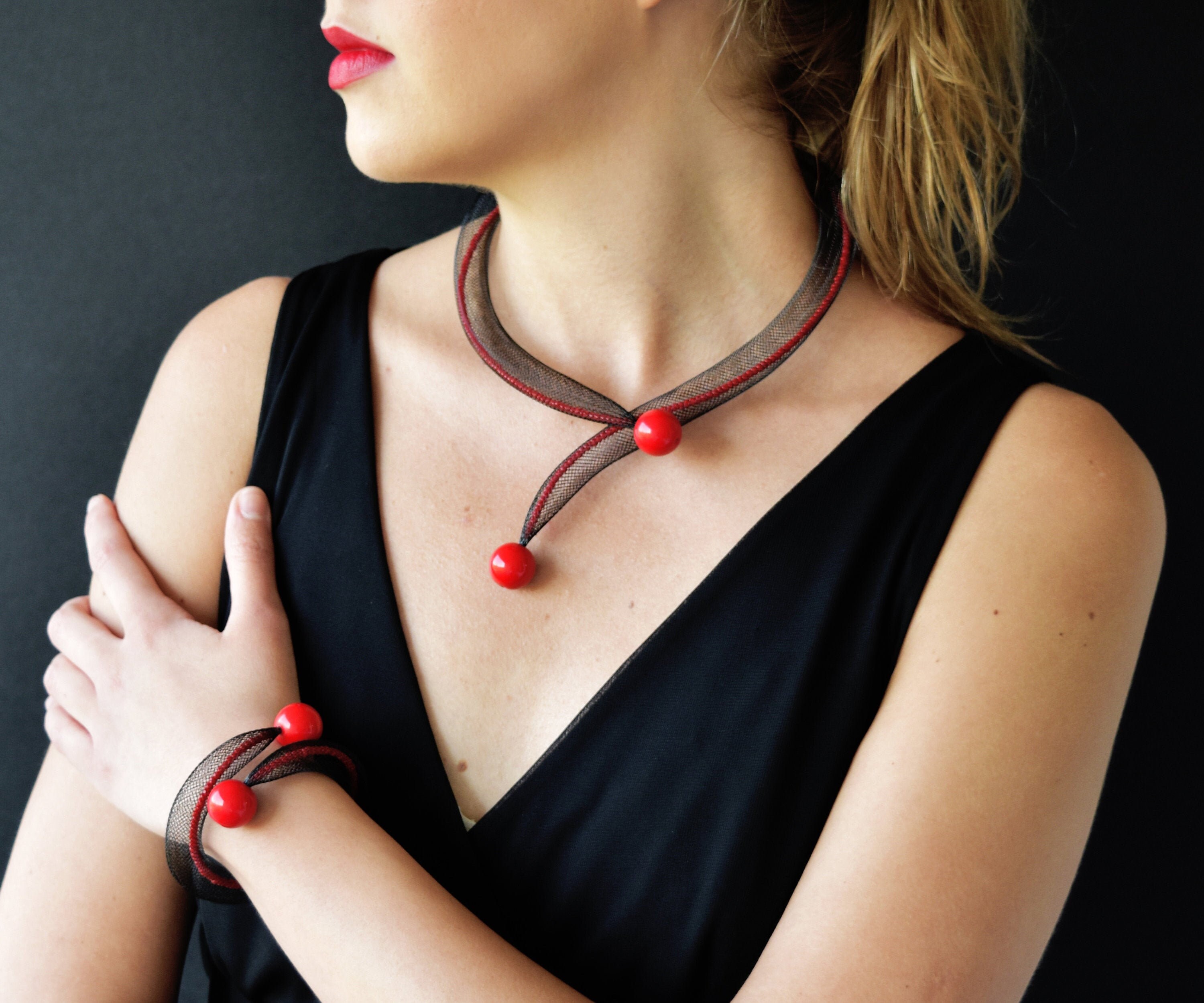 Black Cuff Bracelet, Contemporary Bracelet, Stylish Bracelet, Wrist