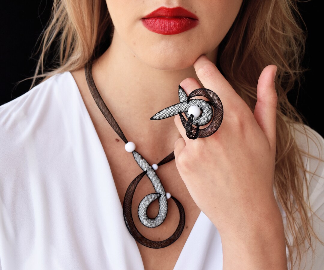 Spirale Halskette Ungewöhnliche Halskette Zeitgenössische Etsy.de