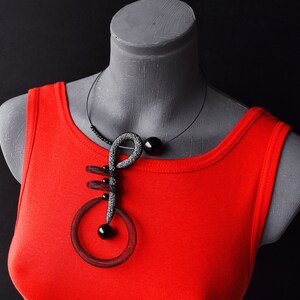 Spiral helix short necklace, Abstract necklace, Modern necklace, Contemporary necklace, Unusual mesh necklace, Fashion necklace