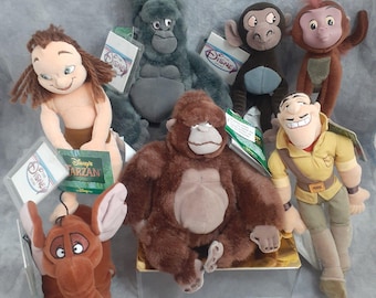 Disney Tarzan Bean Bag Plush - Young Terk, Clayton, Tantor, Baby Baboon, Heartbeat Kala, Young Tarzan - Your Choice