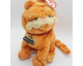 TY Garfield the Orange Cat Beanie Baby - 7" Tall NEW with tags - Retired