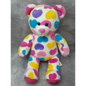 Build-A-Bear Multi Colored Rainbow Hearts Valentine&#39;s Day themed Bear - Beautiful colors!
