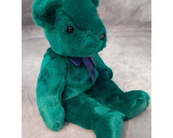 Ty ぬいぐるみベア 緑色 バディーズ TY Beanie Buddy Teddy Teal Green Old Face Bear Plush - (14 Inches