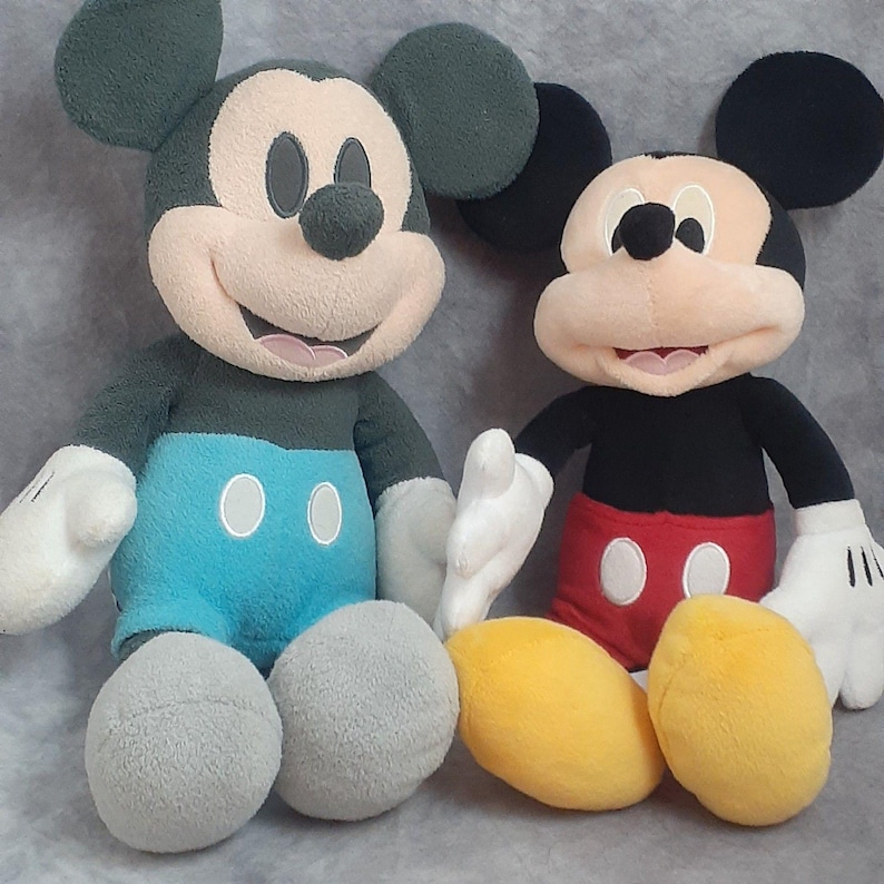 Disney Baby Blue & Black Mickey Mouse Plush and Disney Red/Yellow/Black Mickey Plush Toys - Set of 2 Bild 1